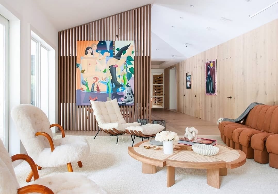 Contemporary living room with MCM furniture