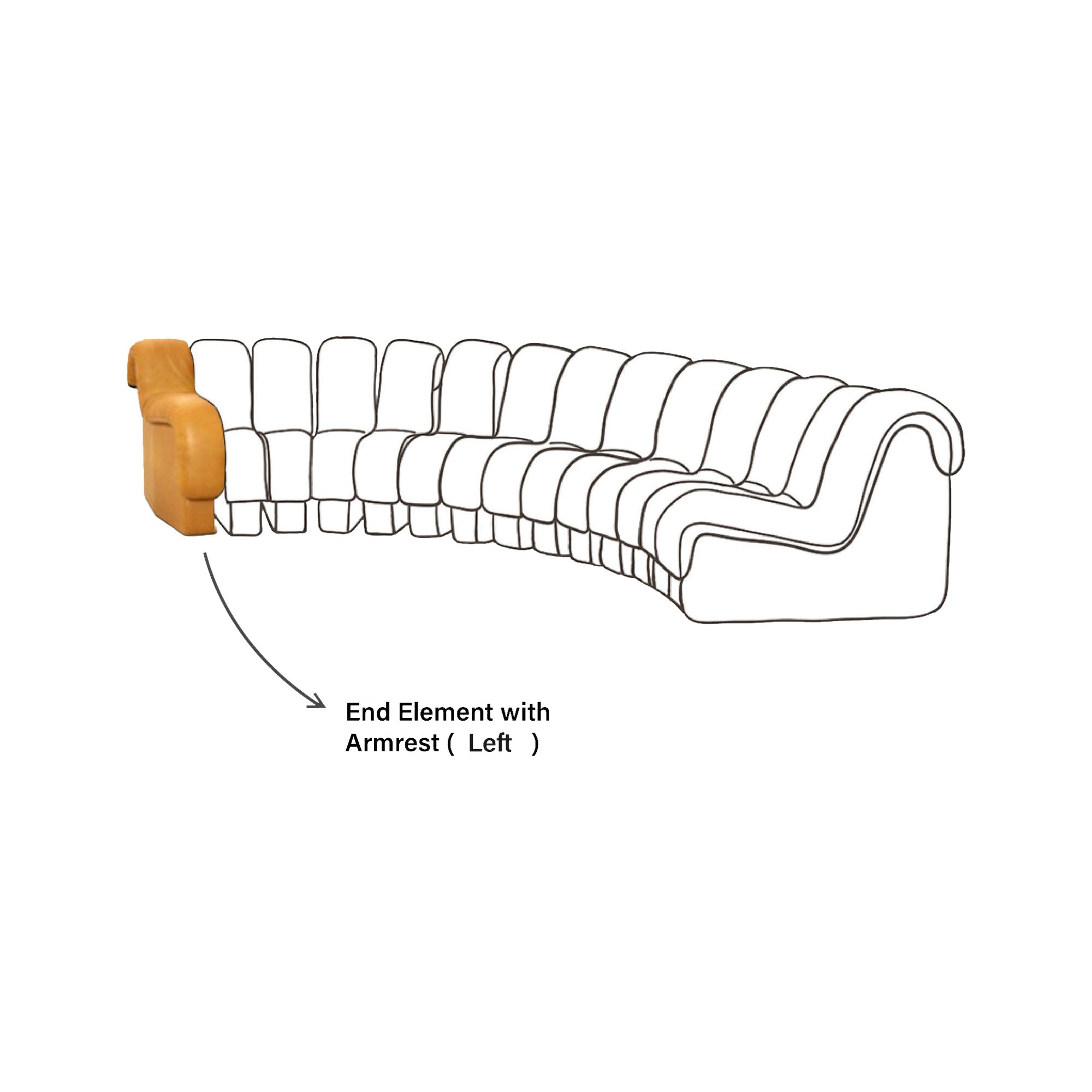 DS-600 Seat End Element With Armrest image 3