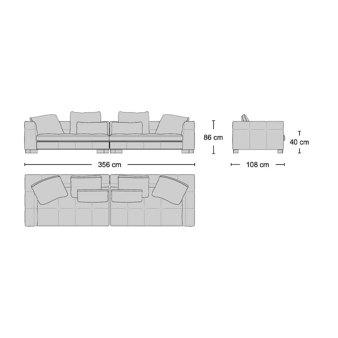Portman 4-Seater Sofa