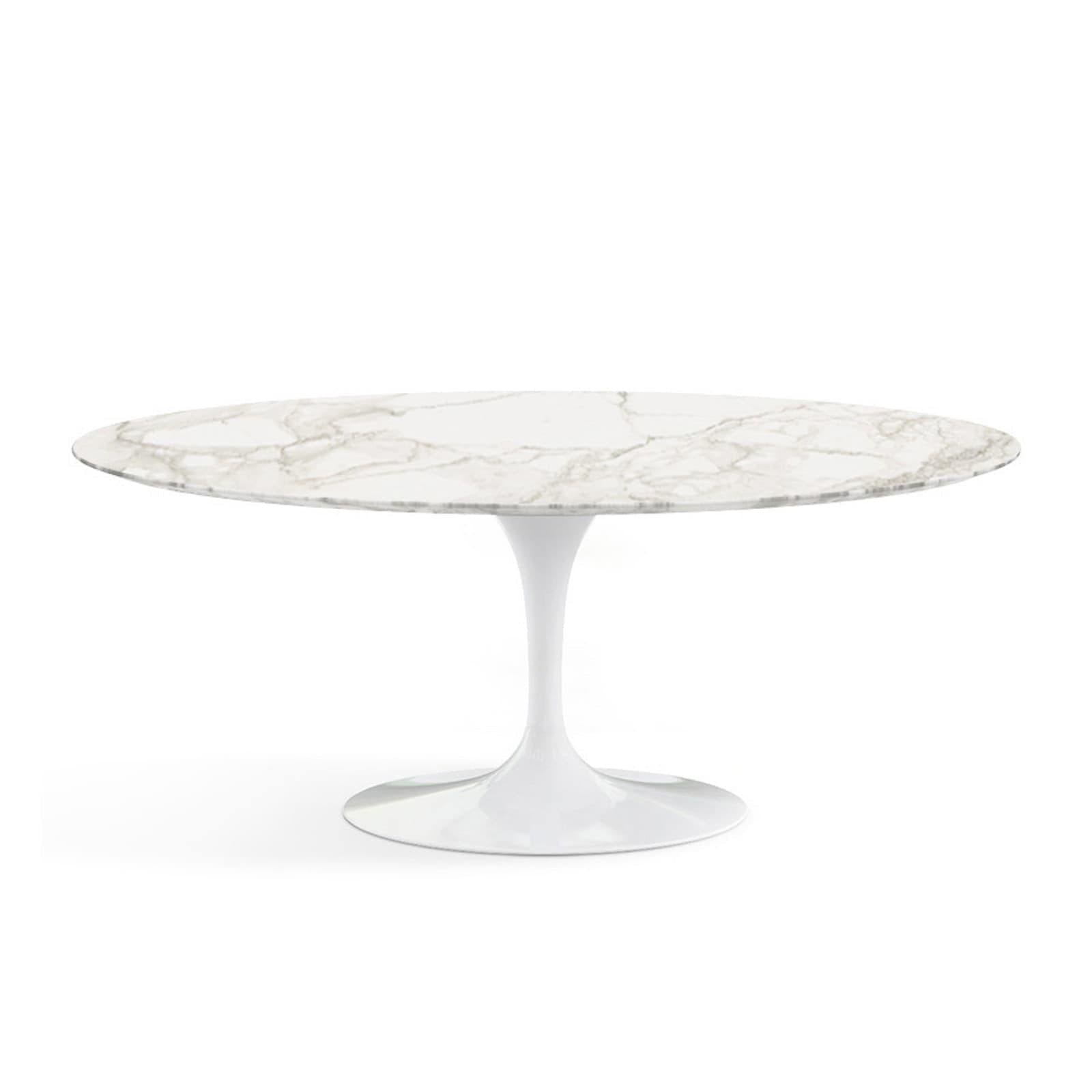 Oval Pedestal Dining Table - Marble Top