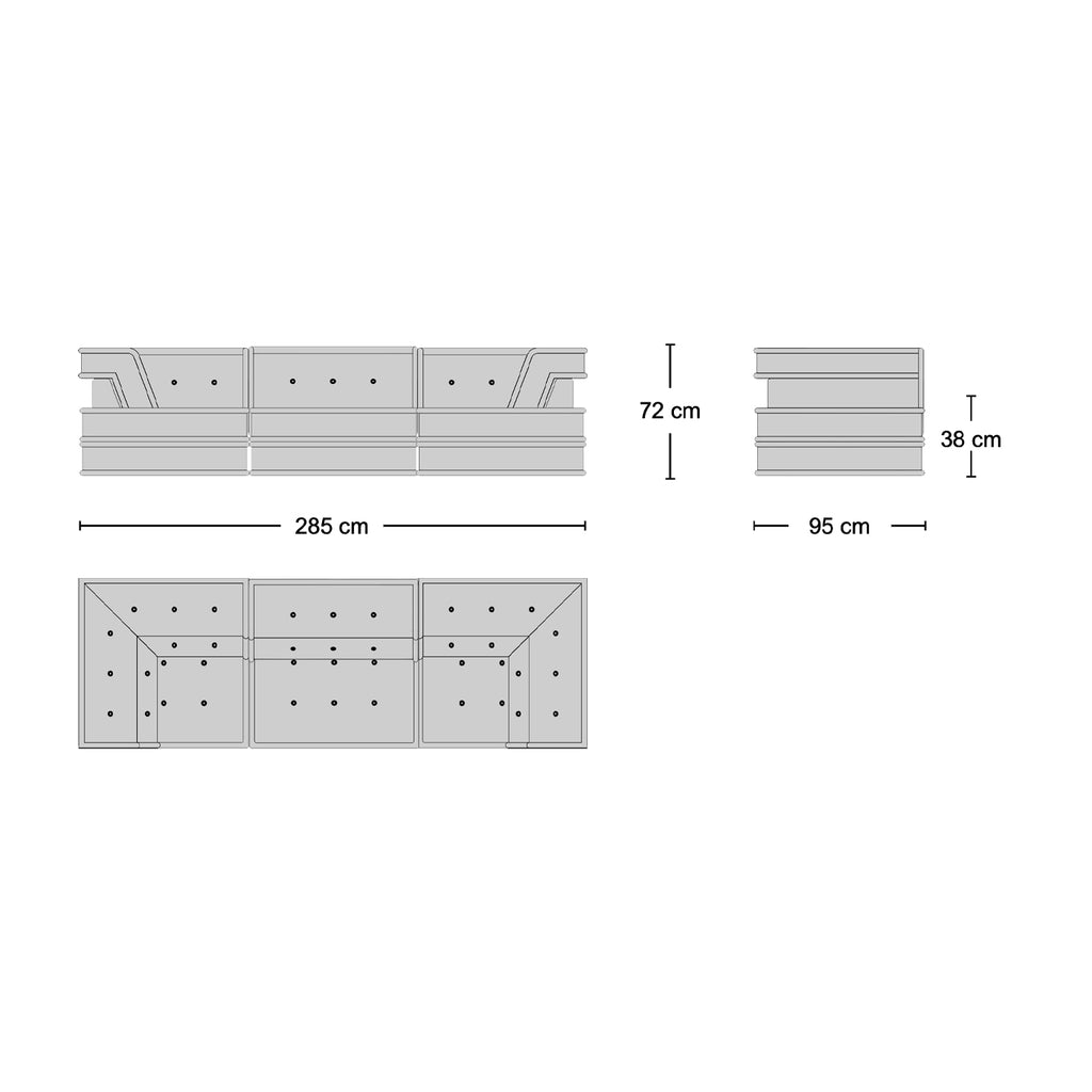 JPG Mahjong 3-Seater Sofa