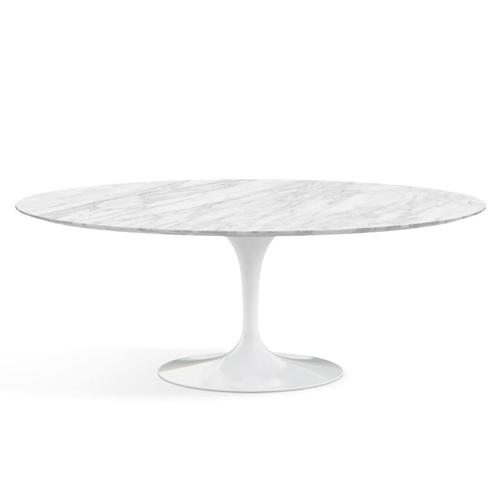 Oval Pedestal Dining Table - Marble Top