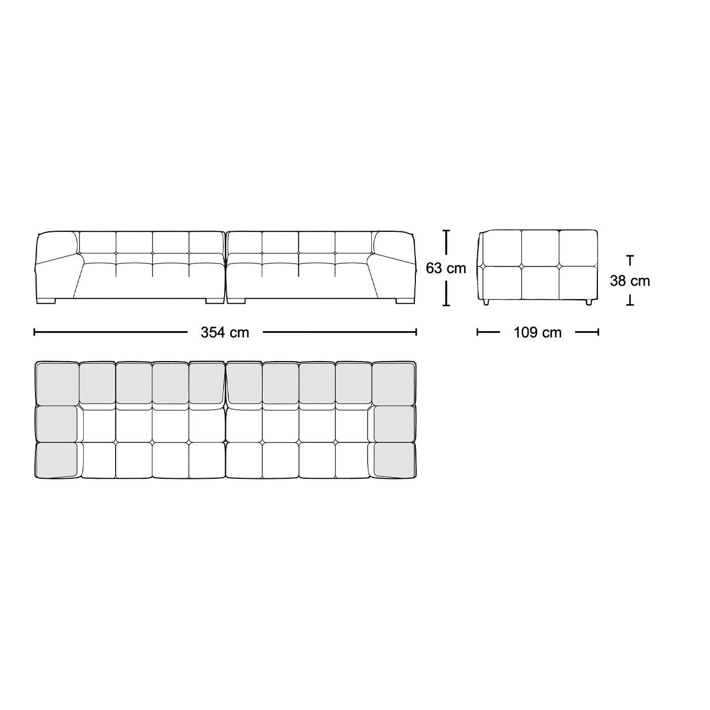 Tufty Large 3-Seater Sofa