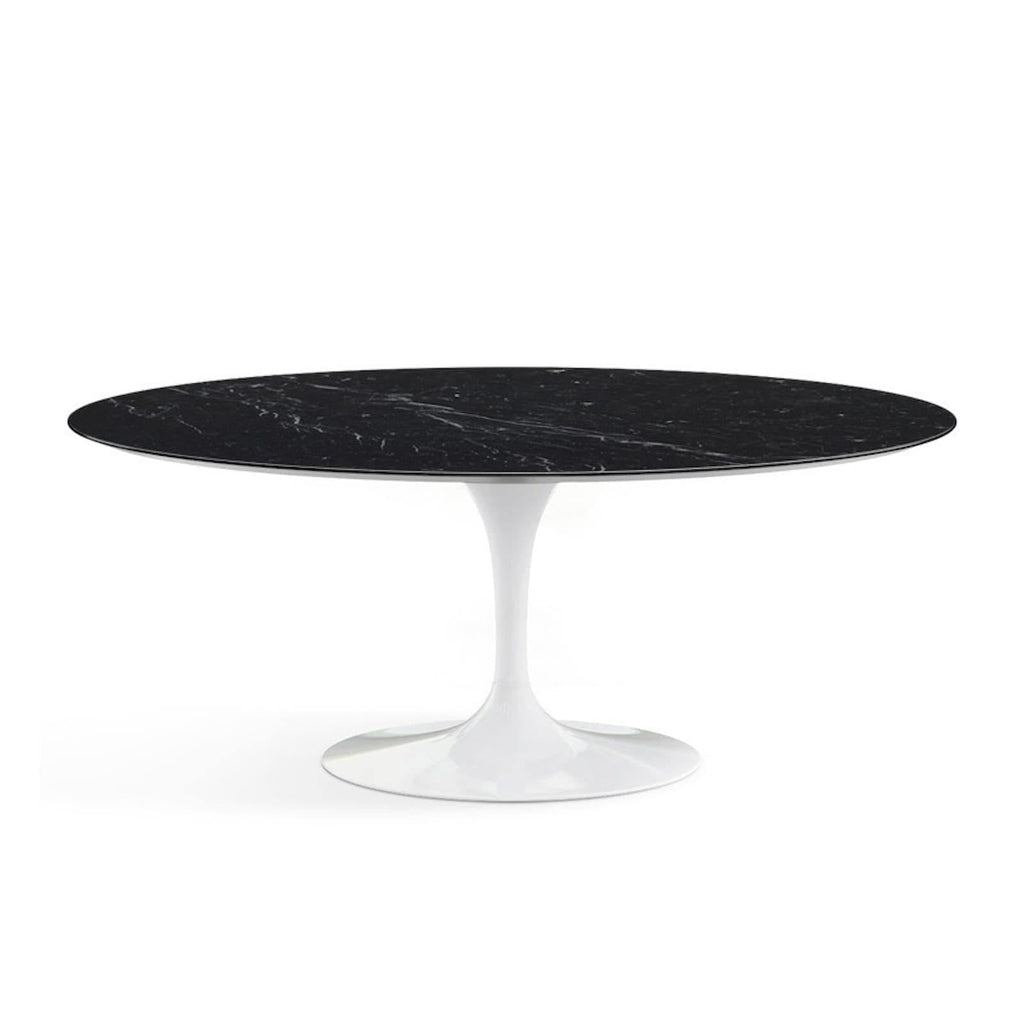 Oval Pedestal Dining Table - Marble Top