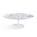 Oval Pedestal Coffee Table - Marble Top