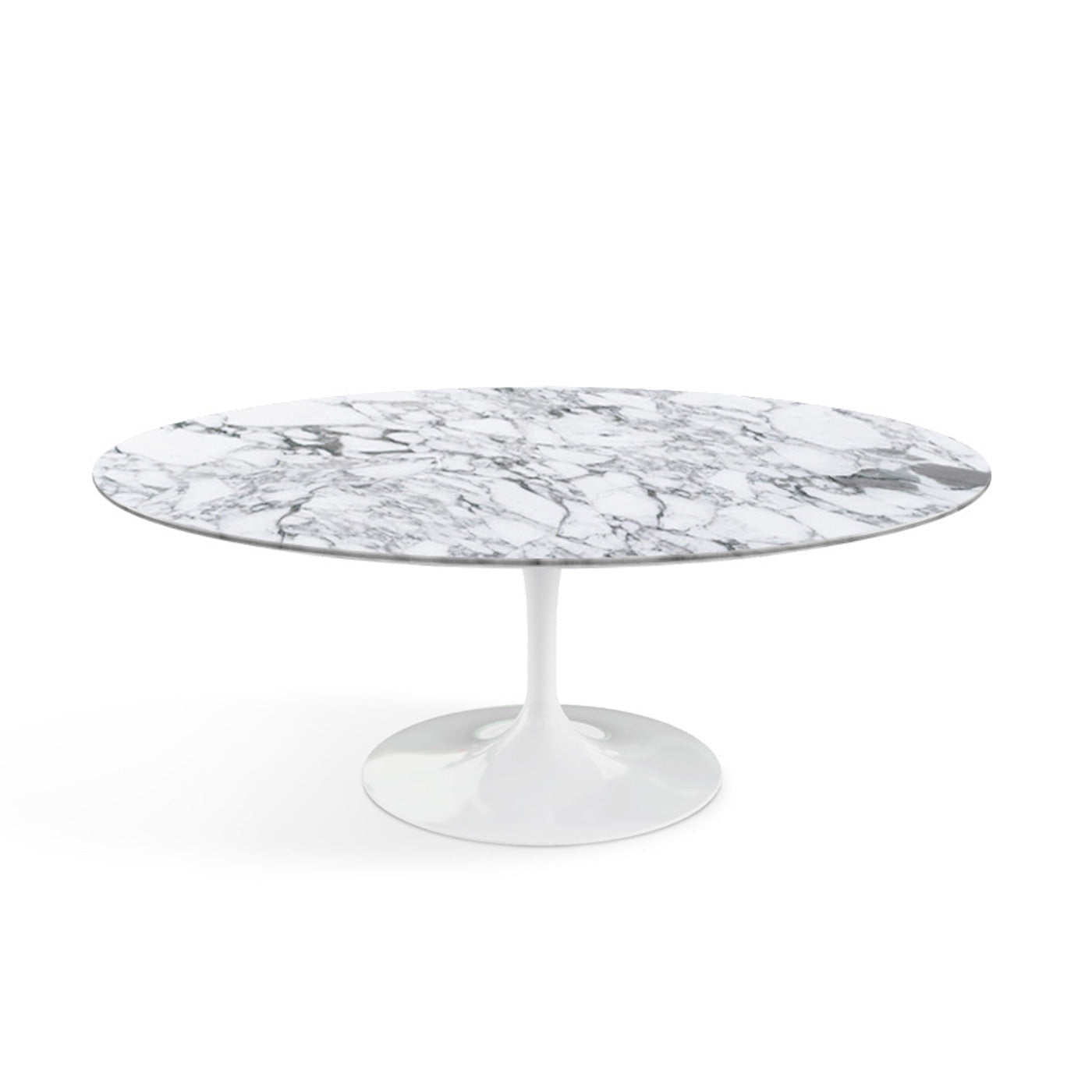 Oval Pedestal Coffee Table - Marble Top
