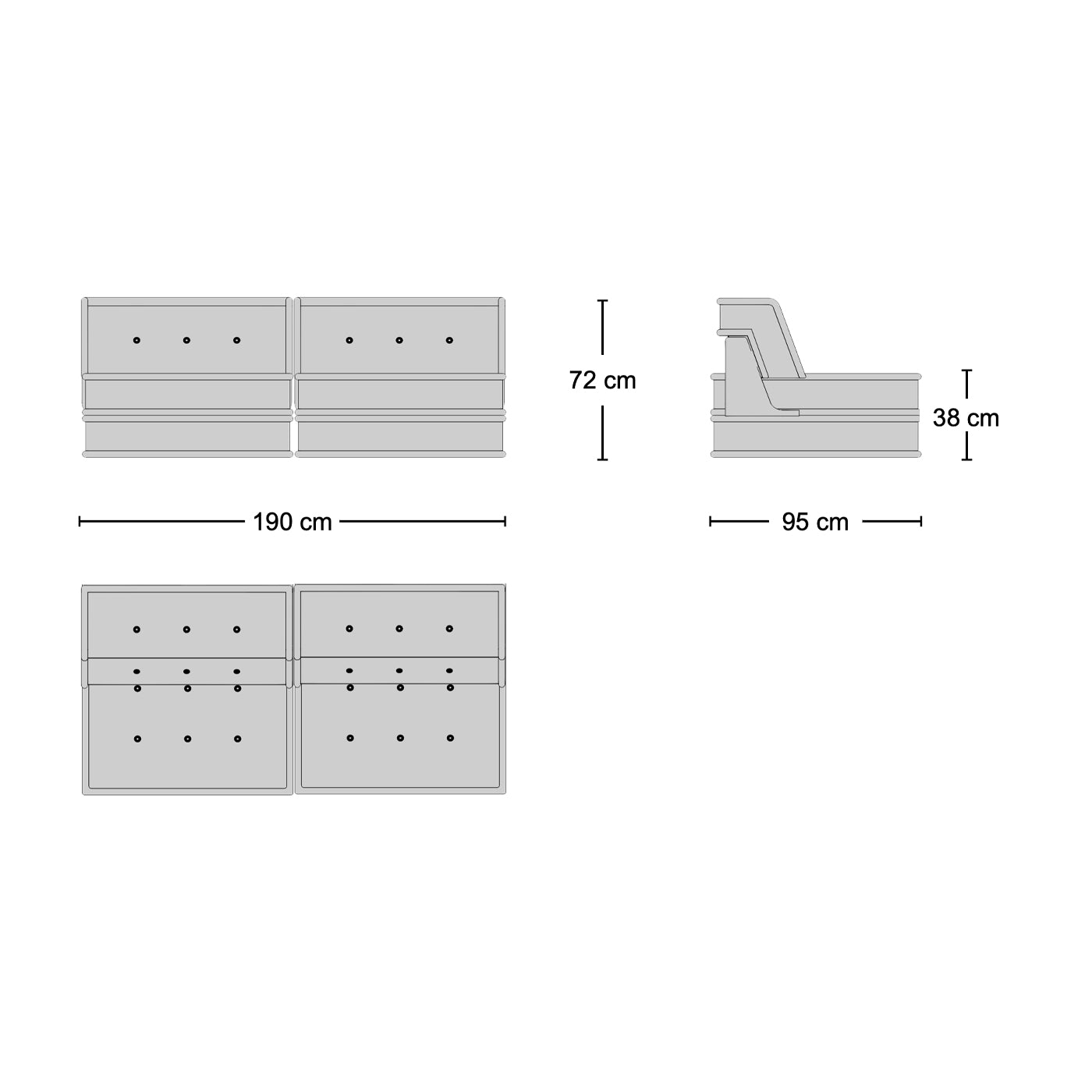Mahjong 2-Seater Sofa