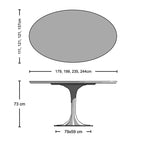Oval Pedestal Dining Table - Wooden Top