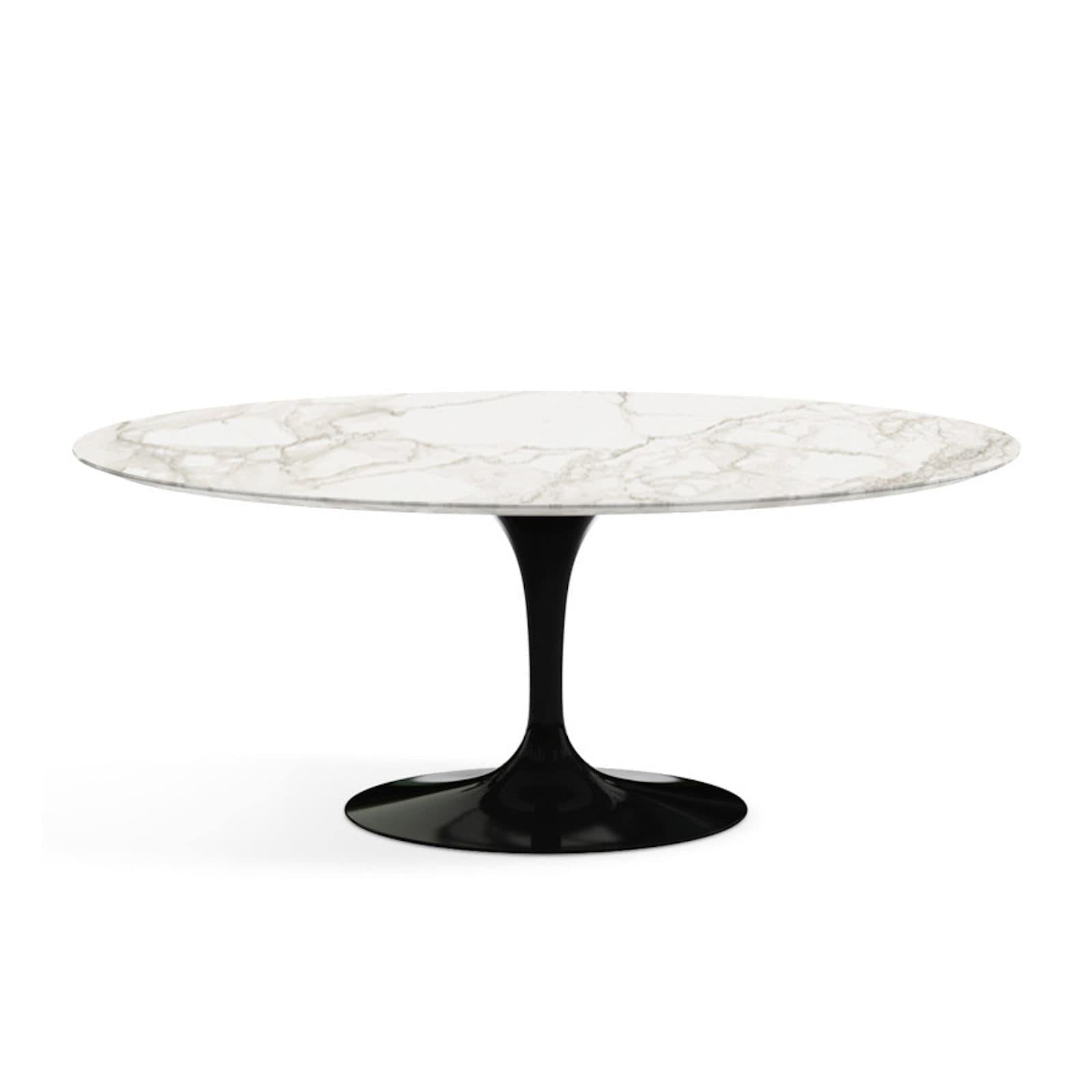 Oval Pedestal Dining Table - Marble Top
