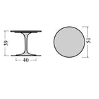 Pedestal Low Table - Wood Top