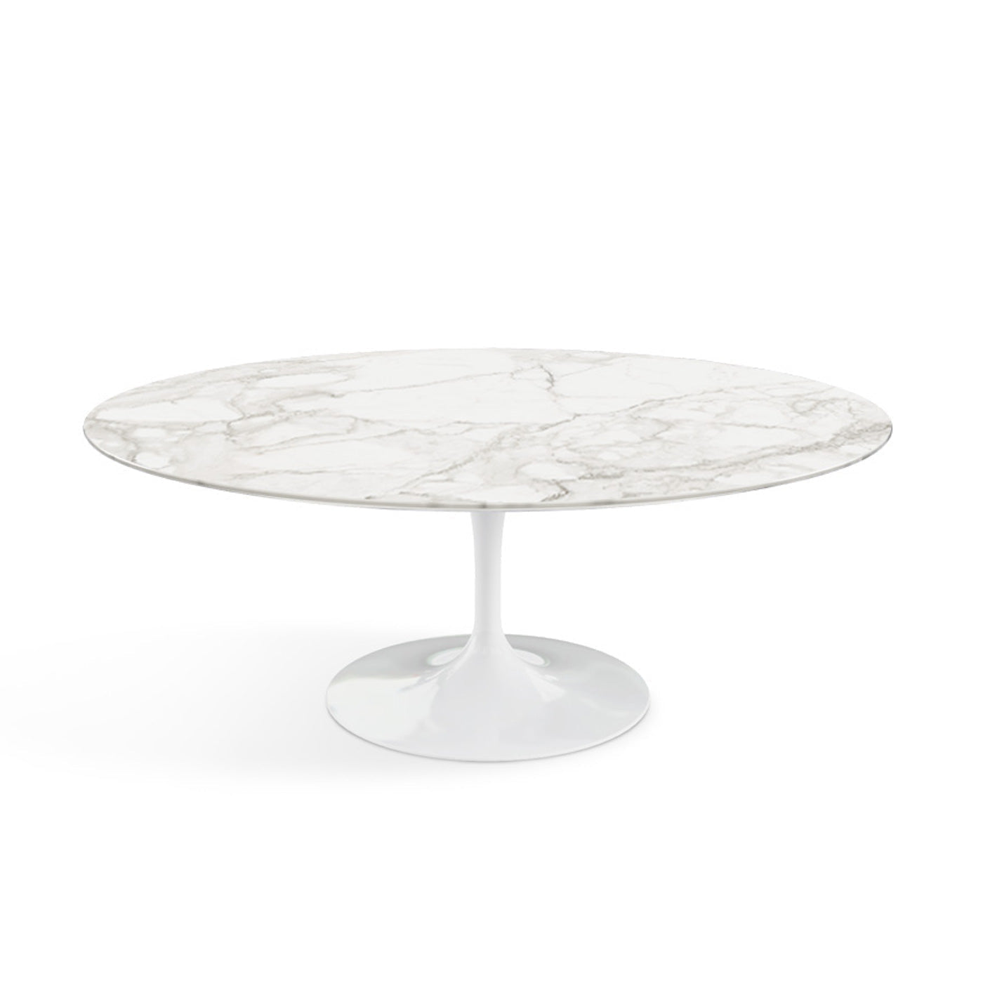 Oval Pedestal Coffee Table - Marble Top