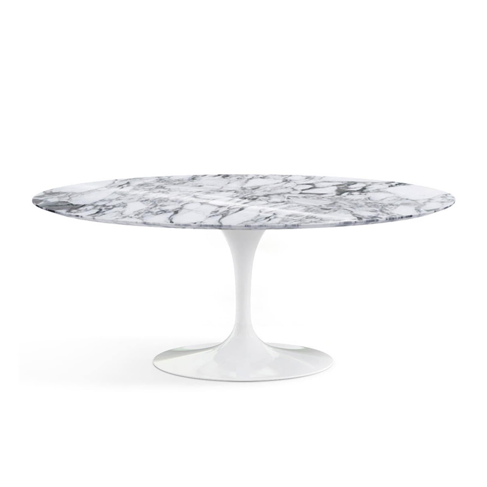 Oval Pedestal Dining Table - Marble Top