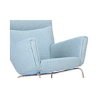 Light blue CH445 Lounge Chair Close Up of fabric | Modern Approach