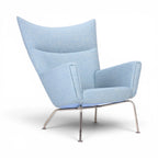 CH445 Lounge Chair in Light Blue fabric - Hans Wegner Inspired | Modern Approach