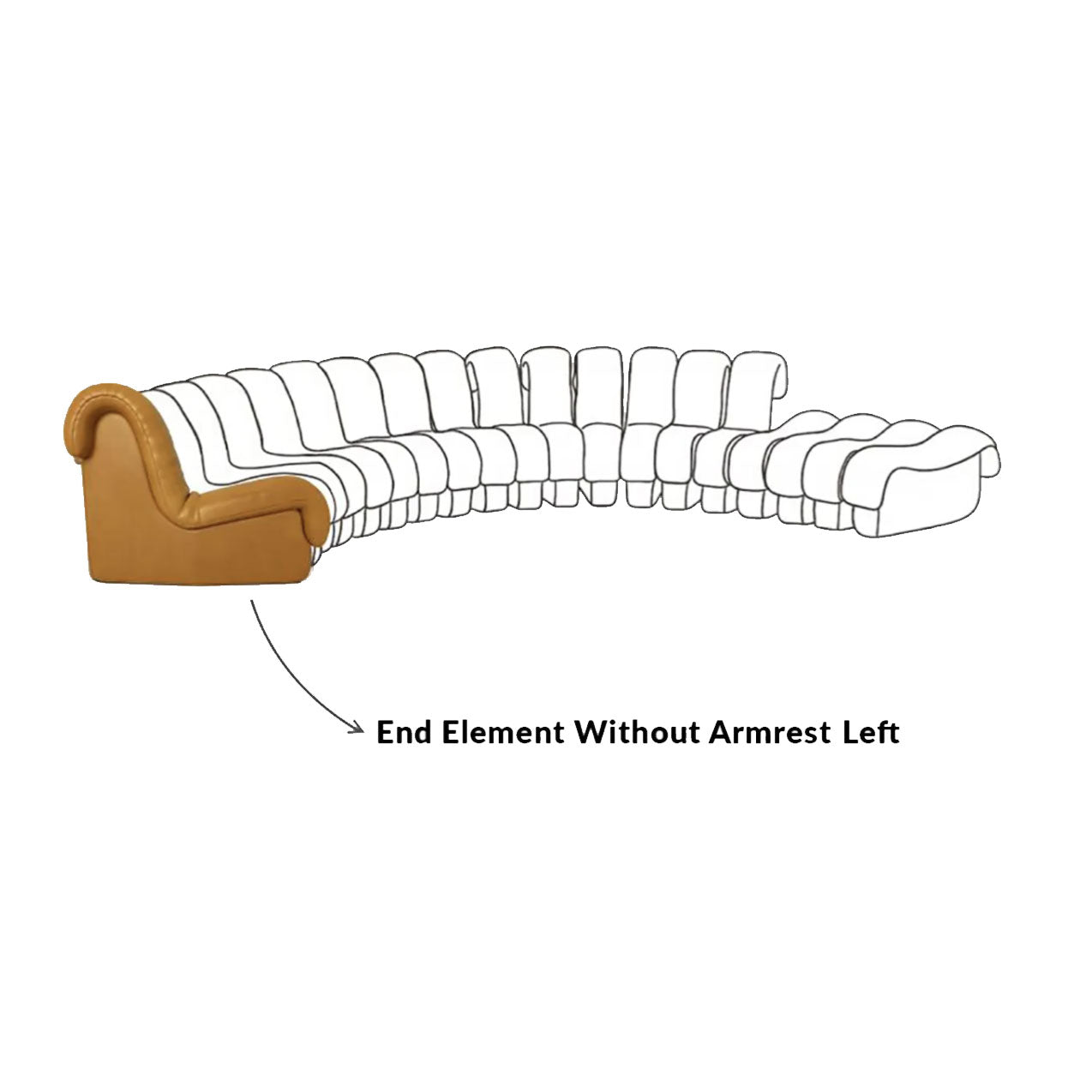 DS-600 Seat End Element Without Armrest image 3
