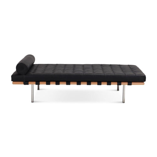 Barna Daybed in Black Leather Side View