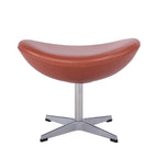 Egg Footstool in Brown Leather