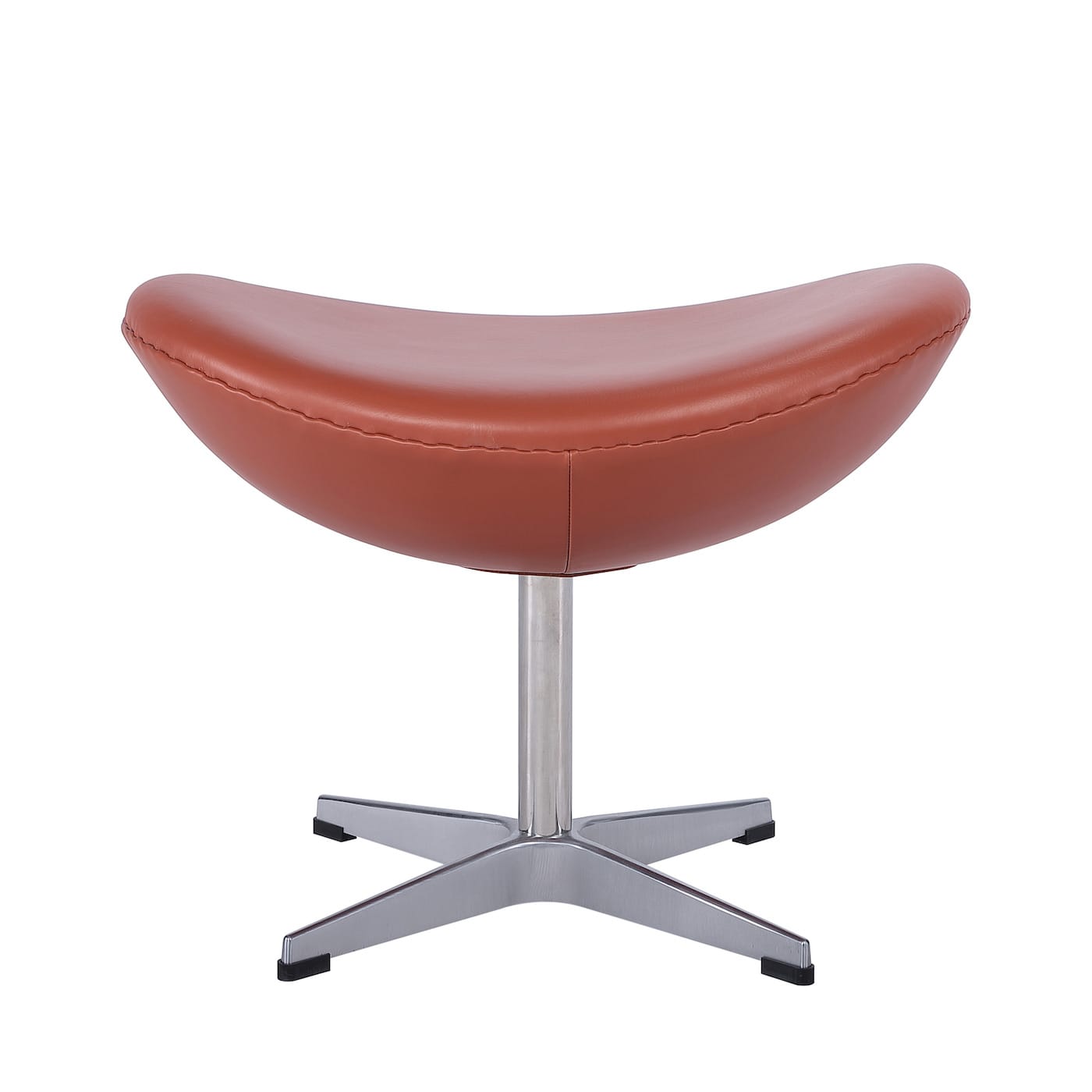 Egg Footstool in Brown Leather