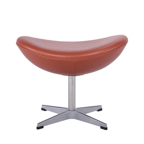 Egg Footstool in Brown Leather