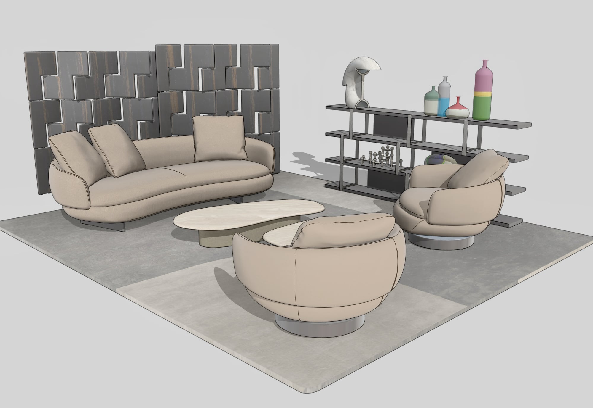 3D Sketch of a Modern Living Room | Modern Approach
