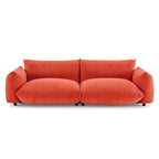 Two seater sofa in coral colour fabric 